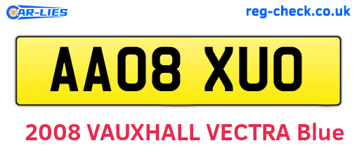 AA08XUO are the vehicle registration plates.