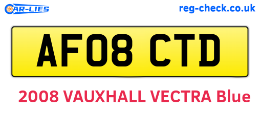 AF08CTD are the vehicle registration plates.