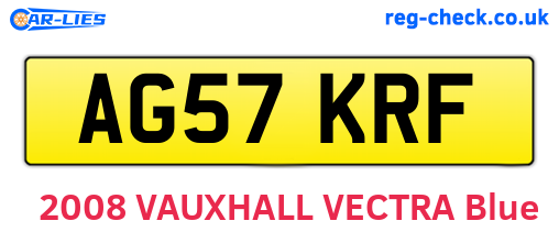 AG57KRF are the vehicle registration plates.
