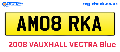 AM08RKA are the vehicle registration plates.
