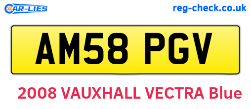 AM58PGV are the vehicle registration plates.