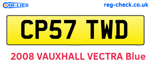CP57TWD are the vehicle registration plates.