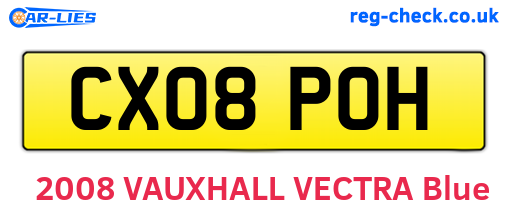 CX08POH are the vehicle registration plates.
