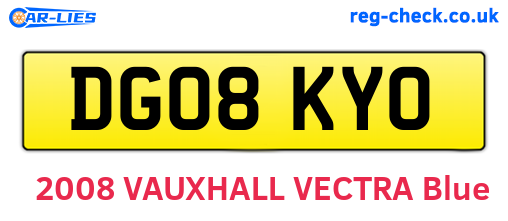 DG08KYO are the vehicle registration plates.