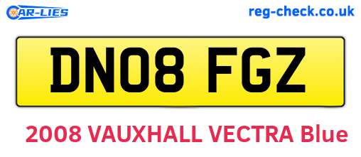 DN08FGZ are the vehicle registration plates.