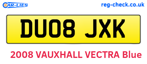 DU08JXK are the vehicle registration plates.