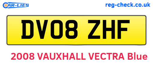 DV08ZHF are the vehicle registration plates.