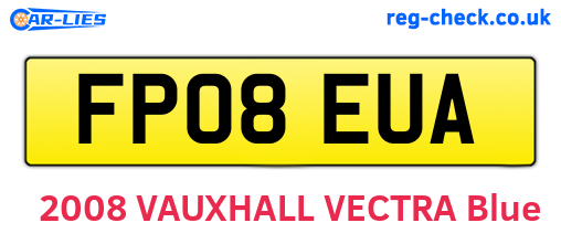 FP08EUA are the vehicle registration plates.