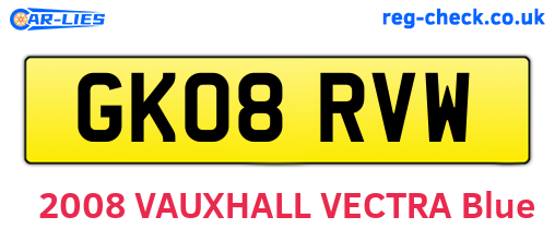 GK08RVW are the vehicle registration plates.