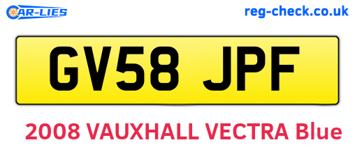 GV58JPF are the vehicle registration plates.
