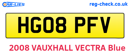 HG08PFV are the vehicle registration plates.