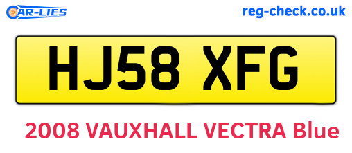 HJ58XFG are the vehicle registration plates.