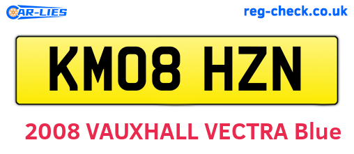 KM08HZN are the vehicle registration plates.
