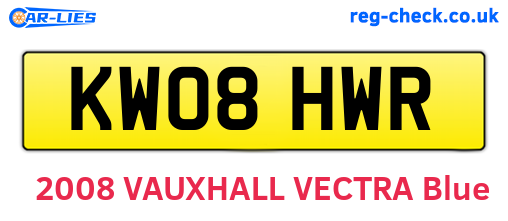 KW08HWR are the vehicle registration plates.