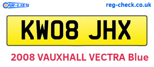 KW08JHX are the vehicle registration plates.