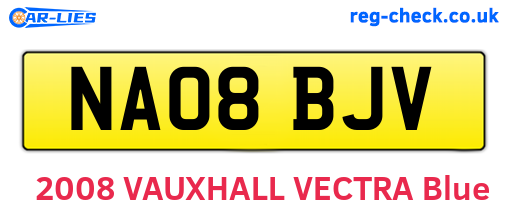NA08BJV are the vehicle registration plates.