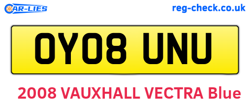 OY08UNU are the vehicle registration plates.