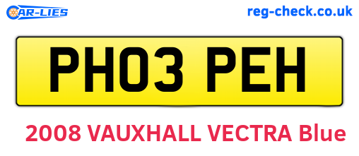 PH03PEH are the vehicle registration plates.