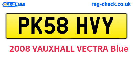 PK58HVY are the vehicle registration plates.
