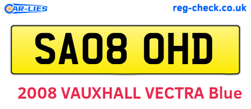 SA08OHD are the vehicle registration plates.