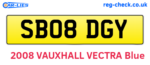 SB08DGY are the vehicle registration plates.