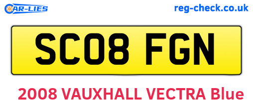 SC08FGN are the vehicle registration plates.
