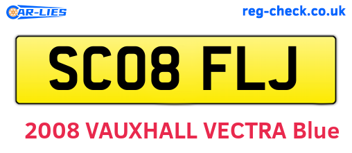 SC08FLJ are the vehicle registration plates.