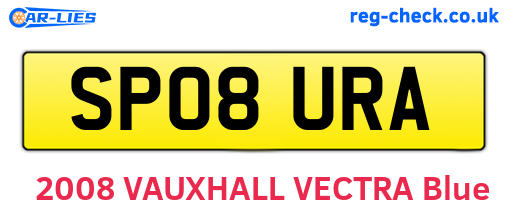 SP08URA are the vehicle registration plates.