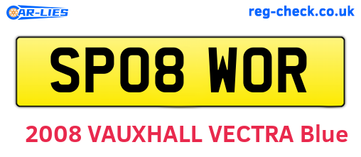 SP08WOR are the vehicle registration plates.