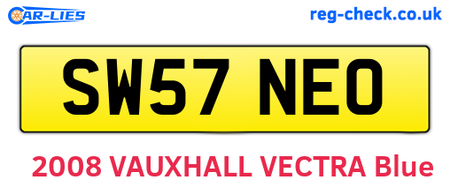 SW57NEO are the vehicle registration plates.