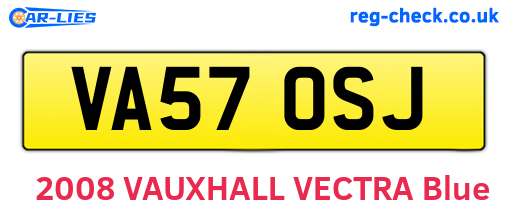 VA57OSJ are the vehicle registration plates.