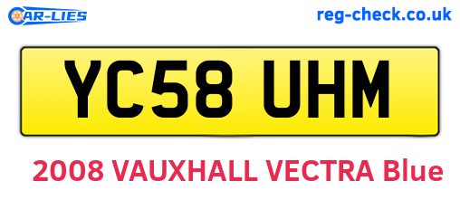 YC58UHM are the vehicle registration plates.