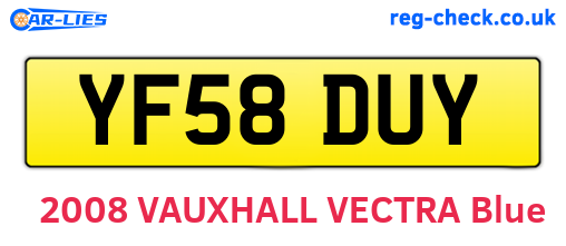YF58DUY are the vehicle registration plates.