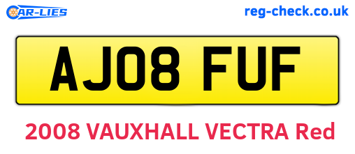 AJ08FUF are the vehicle registration plates.