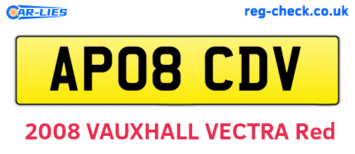 AP08CDV are the vehicle registration plates.