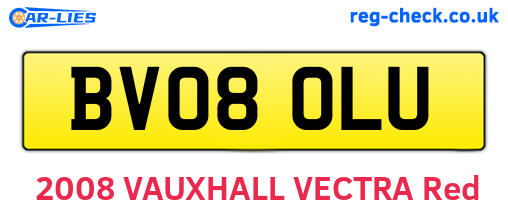 BV08OLU are the vehicle registration plates.