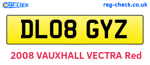 DL08GYZ are the vehicle registration plates.