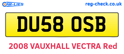DU58OSB are the vehicle registration plates.