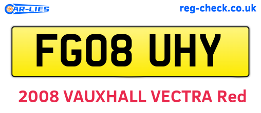 FG08UHY are the vehicle registration plates.