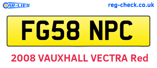FG58NPC are the vehicle registration plates.
