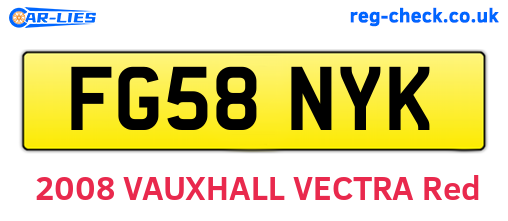 FG58NYK are the vehicle registration plates.