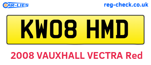 KW08HMD are the vehicle registration plates.
