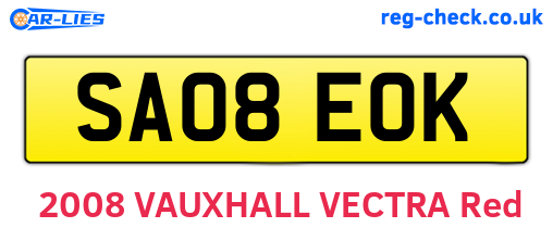 SA08EOK are the vehicle registration plates.