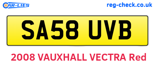 SA58UVB are the vehicle registration plates.