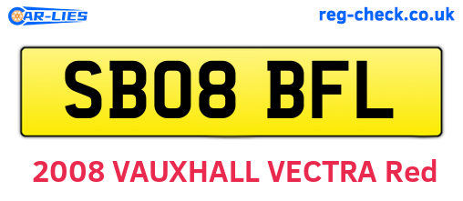 SB08BFL are the vehicle registration plates.