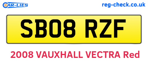 SB08RZF are the vehicle registration plates.