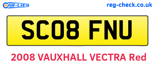 SC08FNU are the vehicle registration plates.