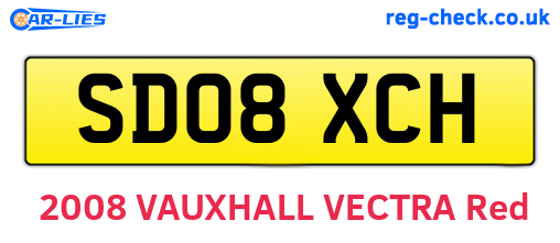 SD08XCH are the vehicle registration plates.
