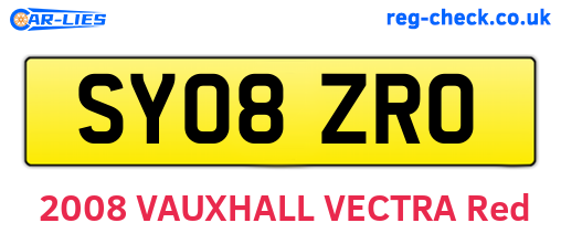 SY08ZRO are the vehicle registration plates.