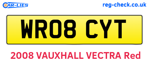 WR08CYT are the vehicle registration plates.
